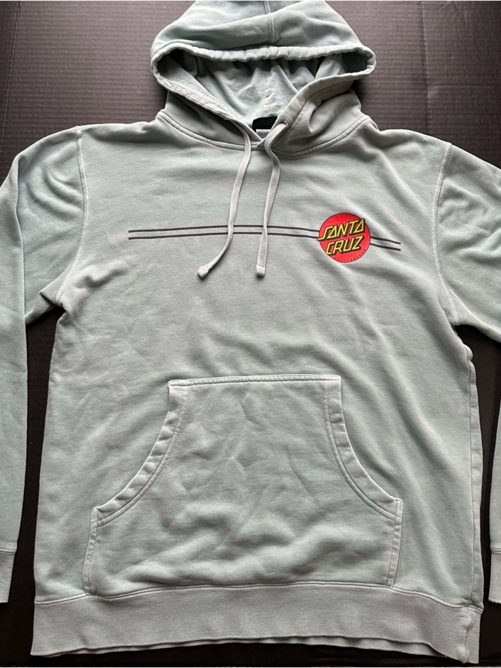 Santa Cruz Skateboards Light Sage Hoodie with Red & Yellow Logo